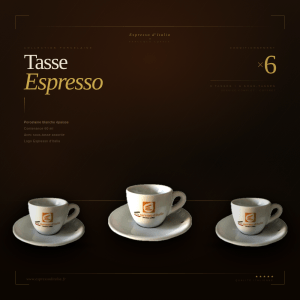 Kit 6 tasses et sous-tasses à café Espresso D’Italia